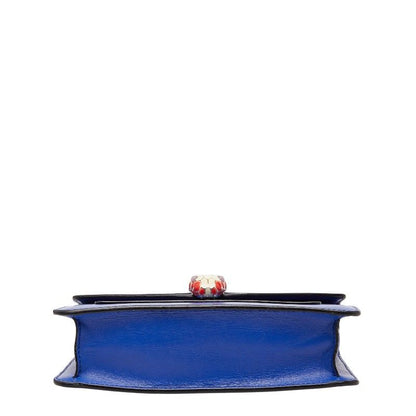 Bvlgari Serpenti Forever Crossbody Chain Shoulder Bag Blue Leather — view 3