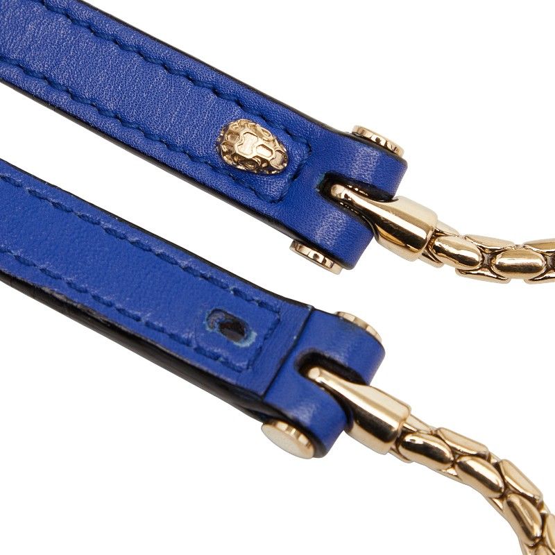 Bvlgari Serpenti Forever Crossbody Chain Shoulder Bag Blue Leather — view 8