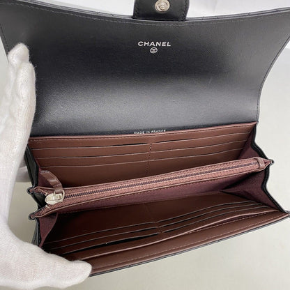 Chanel Wallet Quilted Lambskin Black Silver — view 3