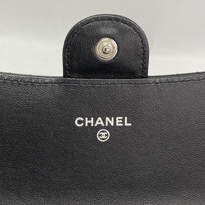 Chanel Wallet Quilted Lambskin Black Silver — view 4