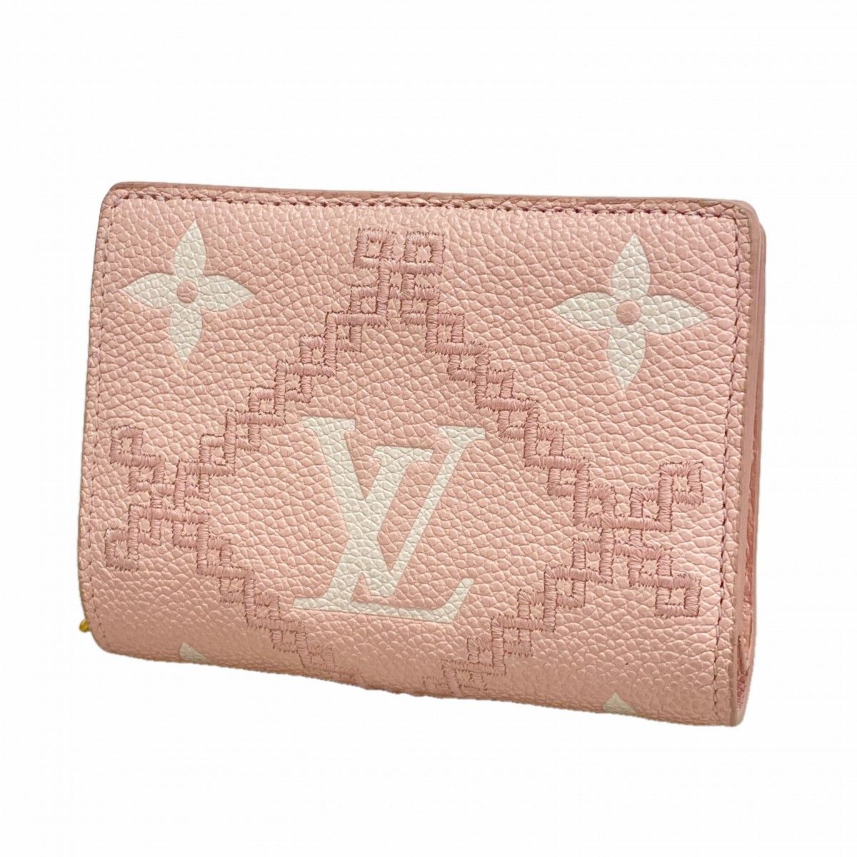 Louis Vuitton Wallet Monogram Empreinte Broderie Portefeuille Clair Pink