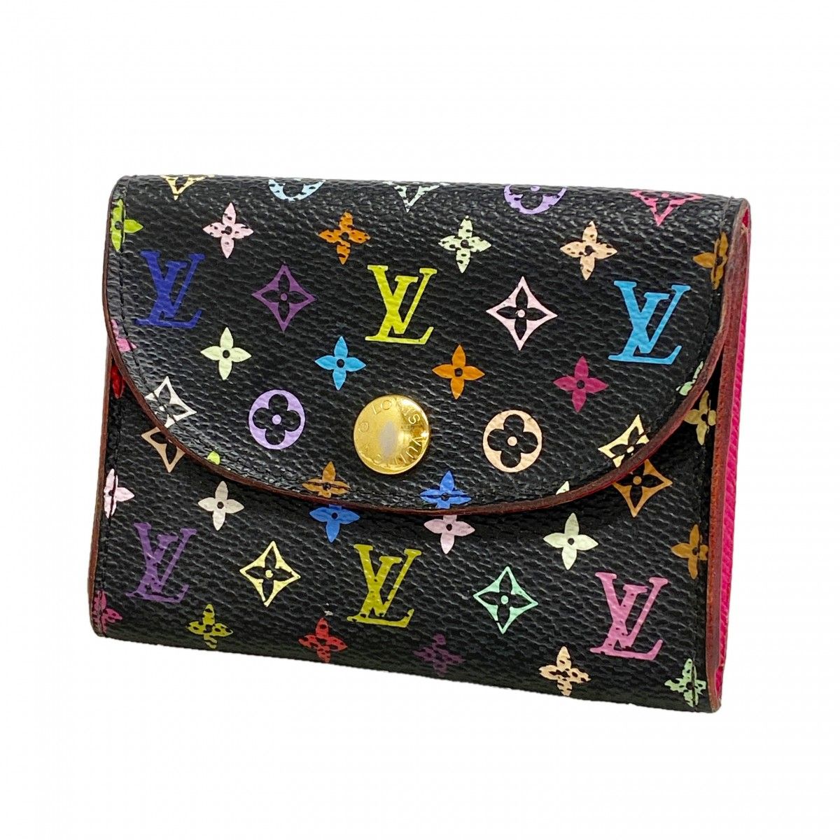 Louis Vuitton Card Case Monogram Multicolor Envelope Business Holder Noir