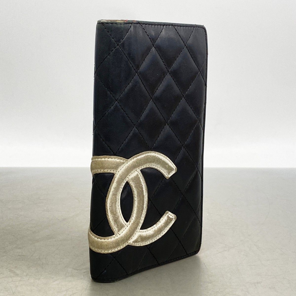 Chanel Wallet Cambon Lambskin Black White Silver — view 2