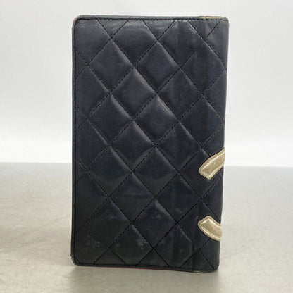 Chanel Wallet Cambon Lambskin Black White Silver — view 8