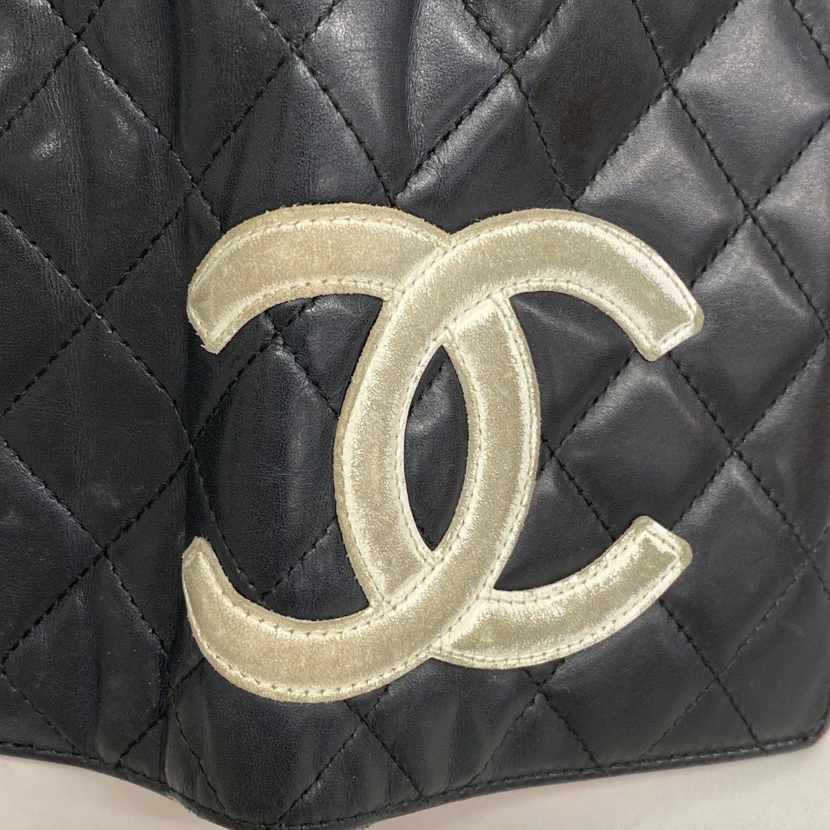 Chanel Wallet Cambon Lambskin Black White Silver — view 7