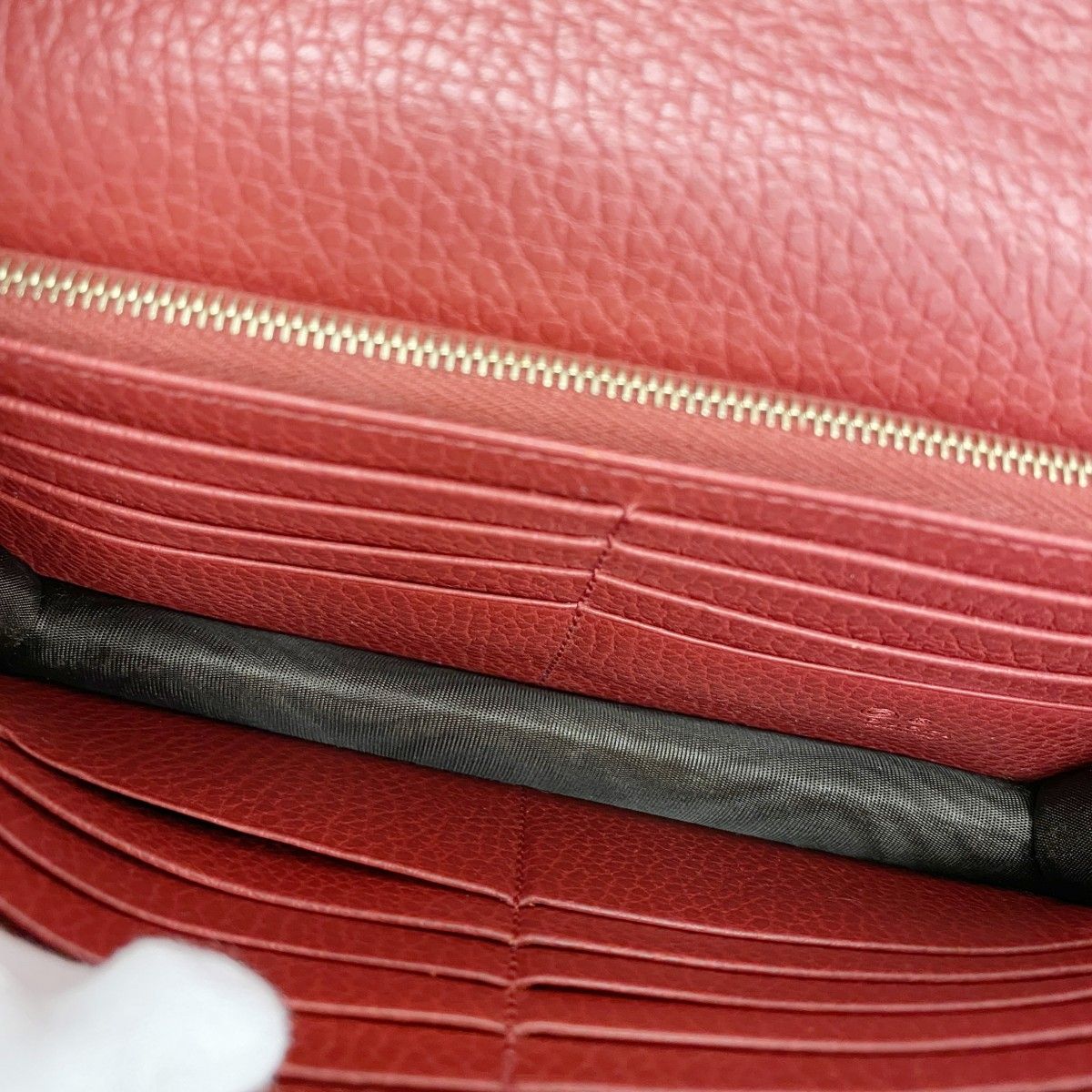 Gucci Shoulder Wallet Interlocking Leather Red Gold — view 4