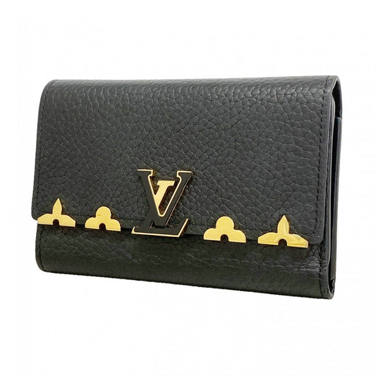 Louis Vuitton Wallet Taurillon Portefeuille Capucines Compact Noir