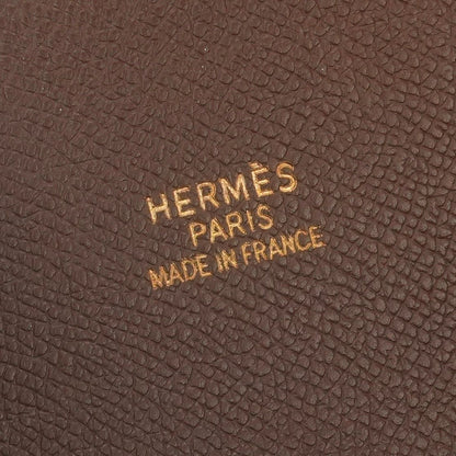 Hermes White Bus GM Business Briefcase Courchevel Havane Brown Gold — view 7