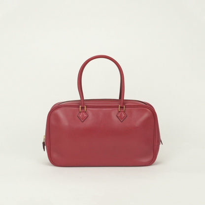 Hermes Plume Elan 28 Tote Box Calf Red Gold Handbag