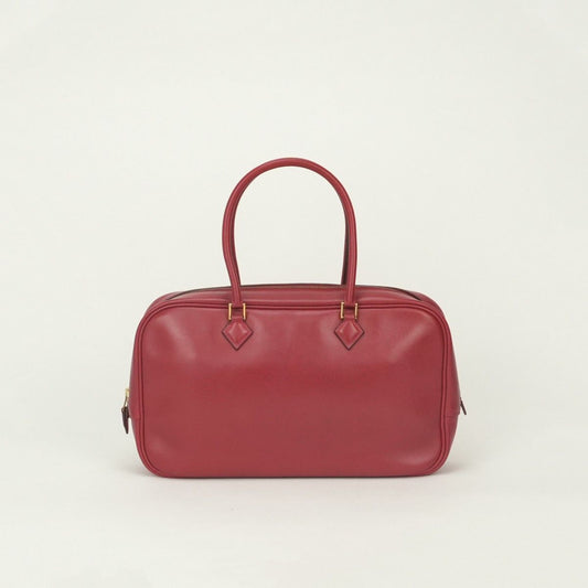 Hermes Plume Elan 28 Tote Box Calf Red Gold Handbag