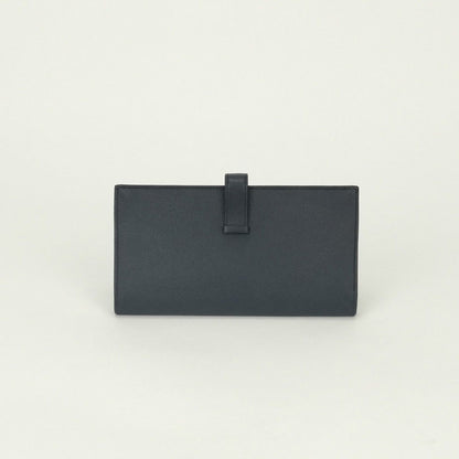 Hermes Bearn Souffle Wallet Epsom Blue Bleu Nuit Navy Gold Veau — view 2