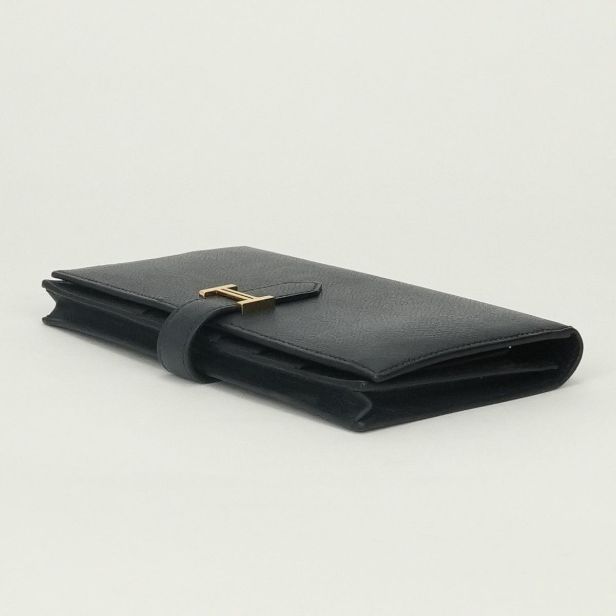 Hermes Bearn Souffle Wallet Epsom Blue Bleu Nuit Navy Gold Veau — view 3