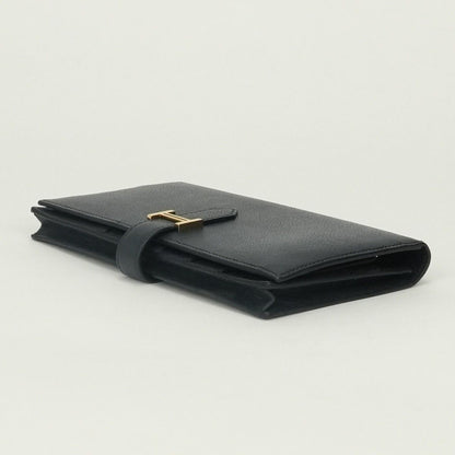 Hermes Bearn Souffle Wallet Epsom Blue Bleu Nuit Navy Gold Veau — view 3