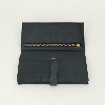 Hermes Bearn Souffle Wallet Epsom Blue Bleu Nuit Navy Gold Veau — view 5