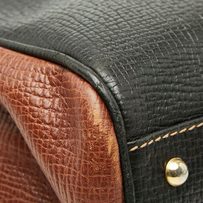 Loewe Vintage Logo Tote Shoulder Black Brown Leather — view 5