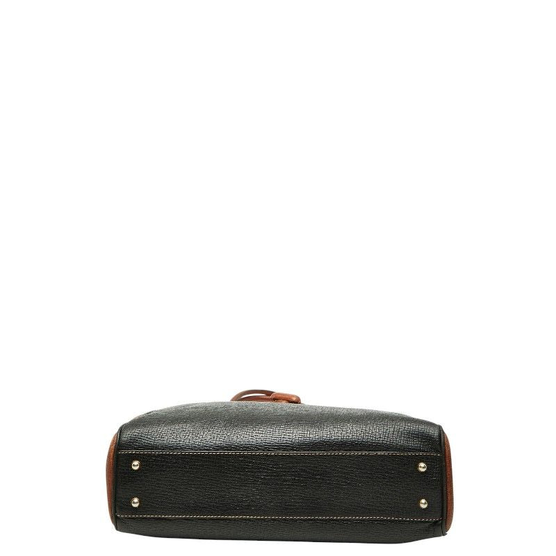 Loewe Vintage Logo Tote Shoulder Black Brown Leather — view 3