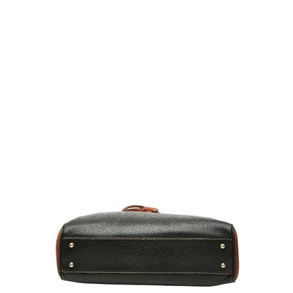 Loewe Vintage Logo Tote Shoulder Black Brown Leather — view 3