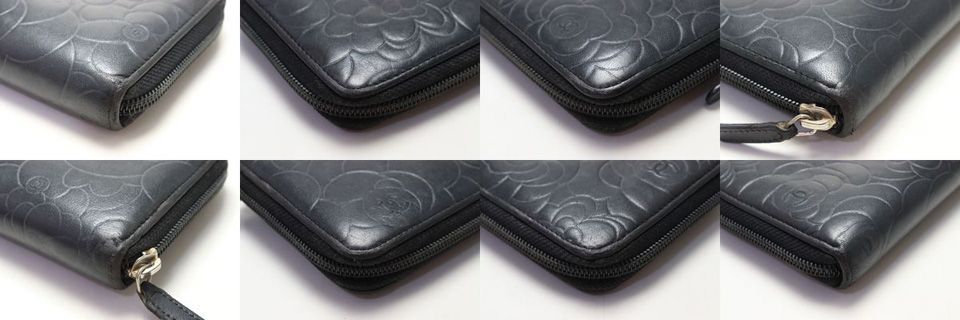 Chanel Camellia Lambskin Zip Around Wallet — view 6