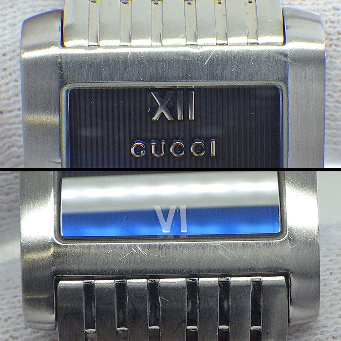 Gucci Watch Rectangular Stripe Black Dial SS Quartz Analog and Paper — view 6