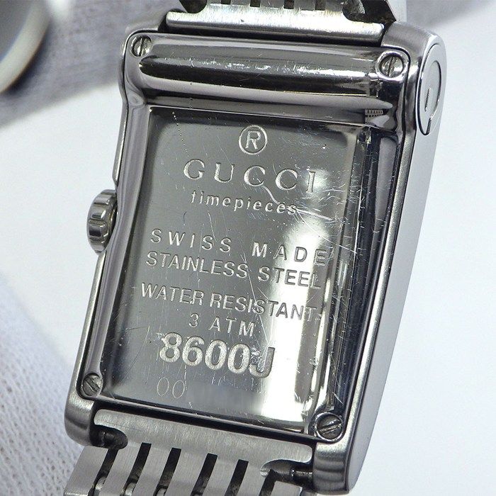 Gucci Watch Rectangular Stripe Black Dial SS Quartz Analog and Paper — view 4