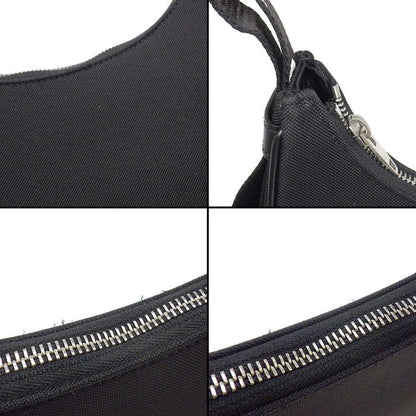 Celine Shoulder Bag Ava Trekking Black Canvas Silver — view 8