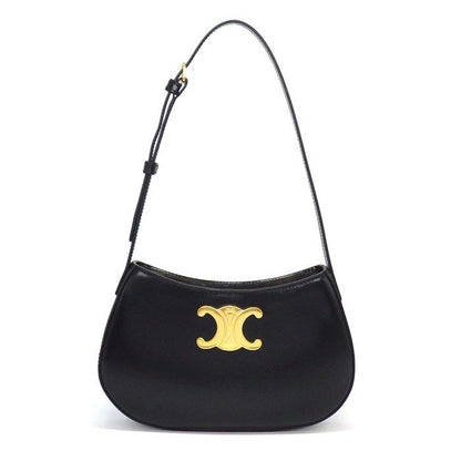 Celine Shoulder Bag Tiri Black Shiny Calfskin Gold