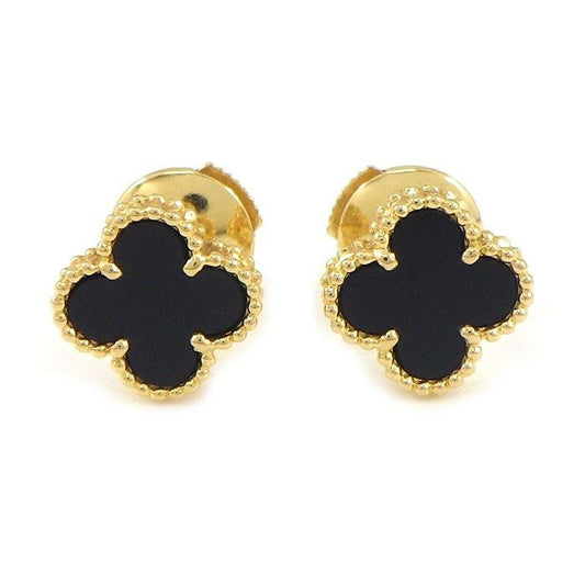 Van Cleef & Arpels Earrings Sweet Alhambra Onyx 18K Yellow Gold