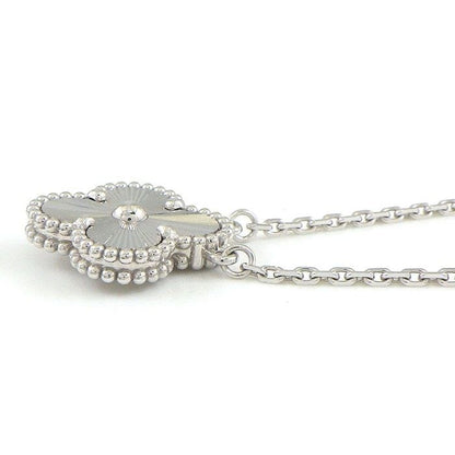 Van Cleef & Arpels Necklace Vintage Alhambra Guilloche 18K White Gold Box Paper — view 2