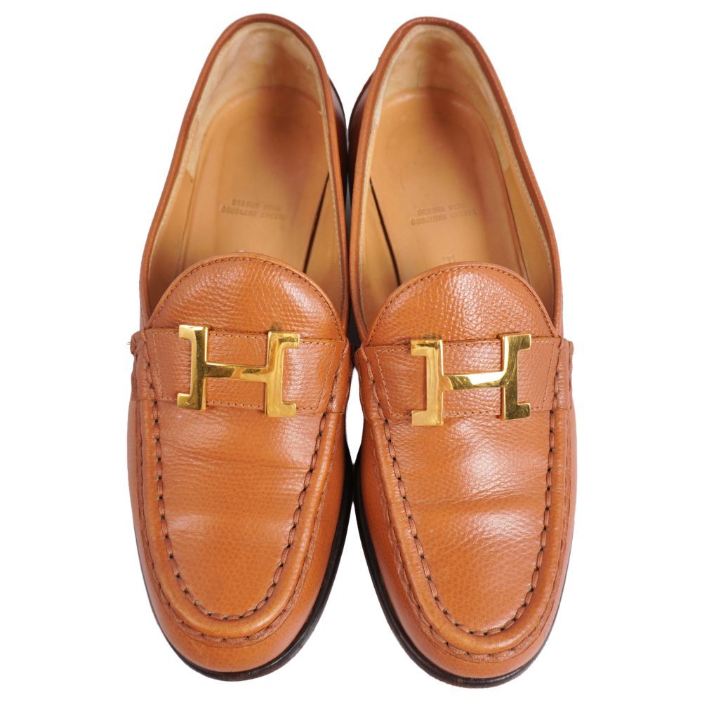 Hermes Loafers Moccasins Logo Constance Leather — view 4