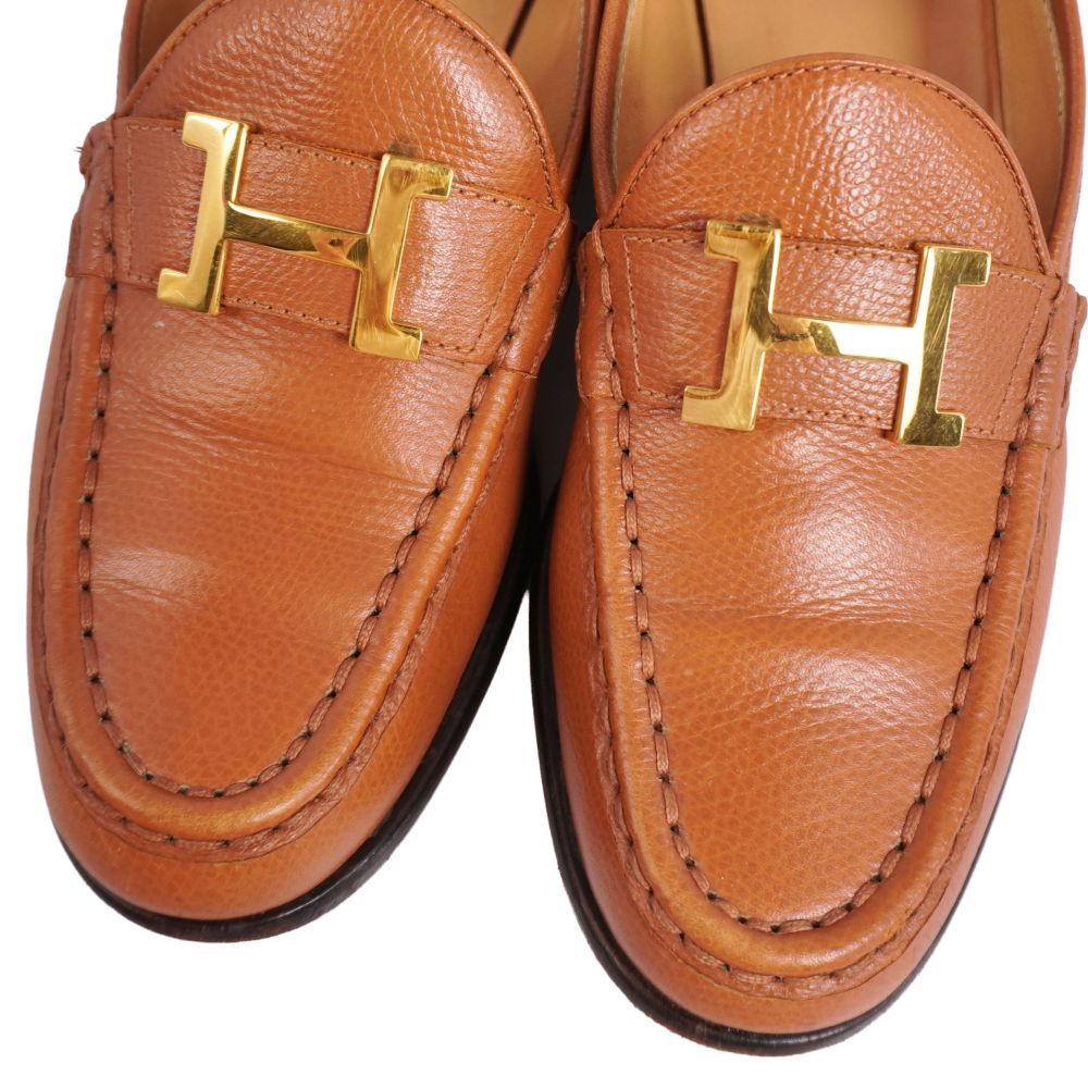 Hermes Loafers Moccasins Logo Constance Leather — view 3