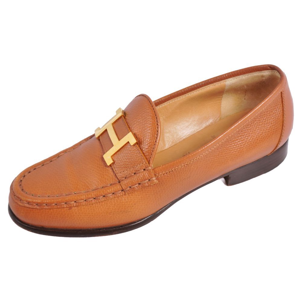 Hermes Loafers Moccasins Logo Constance Leather