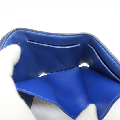 Hermes Ten Discovery Compact Wallet Cobalt Blue Taigarama Mini Trifold — view 4