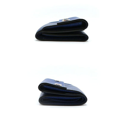 Hermes Ten Discovery Compact Wallet Cobalt Blue Taigarama Mini Trifold — view 6
