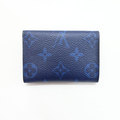 Hermes Ten Discovery Compact Wallet Cobalt Blue Taigarama Mini Trifold — view 2