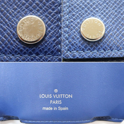 Hermes Ten Discovery Compact Wallet Cobalt Blue Taigarama Mini Trifold — view 9