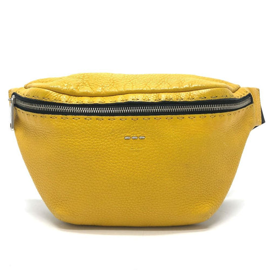 Fendi Waist Bag Selleria Crossbody Leather Yellow