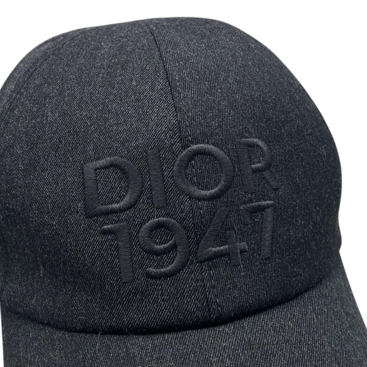 Dior Hat Baseball Cap XL Wool Logo Gray — view 6
