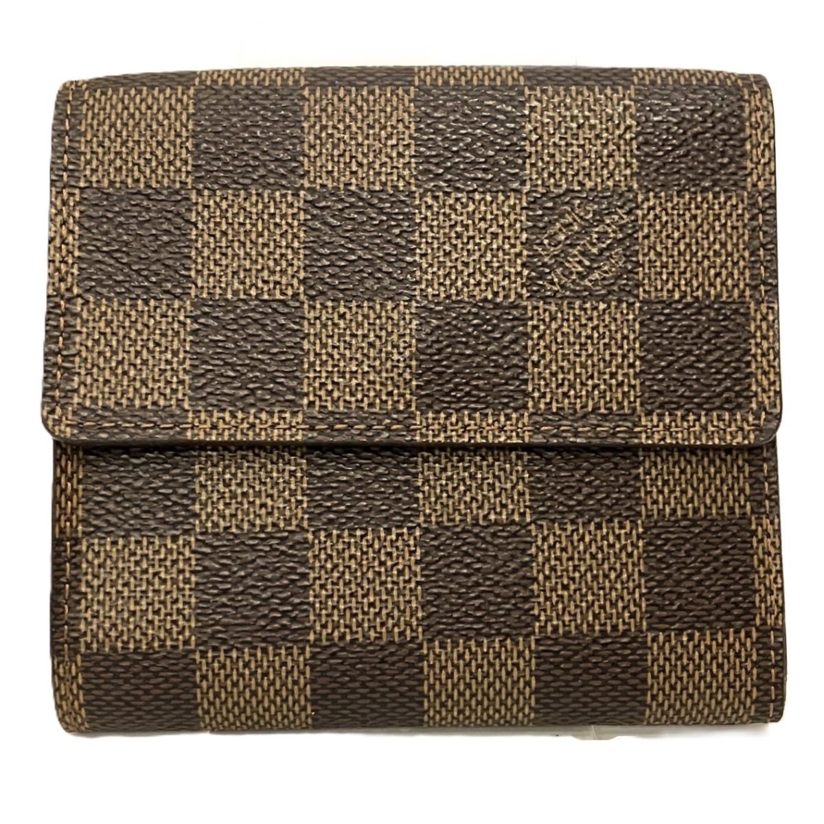 Louis Vuitton Portefeuille Elise Damier Ebene Trifold Wallet Leather — view 2