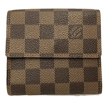 Louis Vuitton Portefeuille Elise Damier Ebene Trifold Wallet Leather — view 2