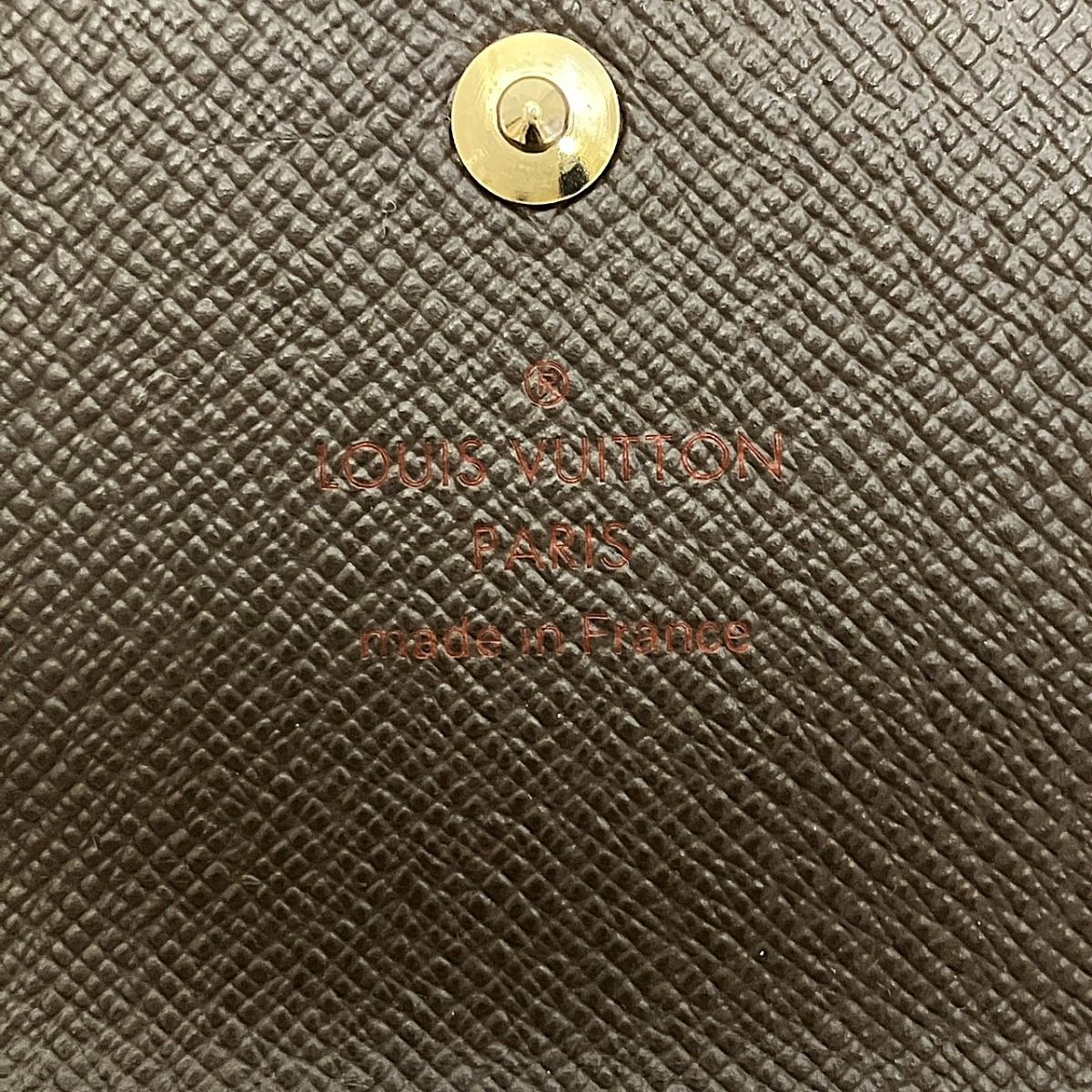 Louis Vuitton Portefeuille Elise Damier Ebene Trifold Wallet Leather — view 4