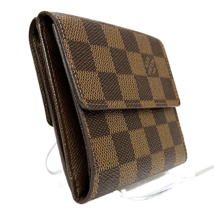 Louis Vuitton Portefeuille Elise Damier Ebene Trifold Wallet Leather — view 9