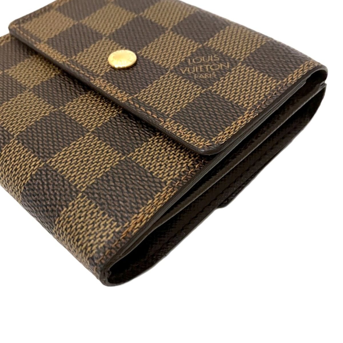 Louis Vuitton Portefeuille Elise Damier Ebene Trifold Wallet Leather — view 8
