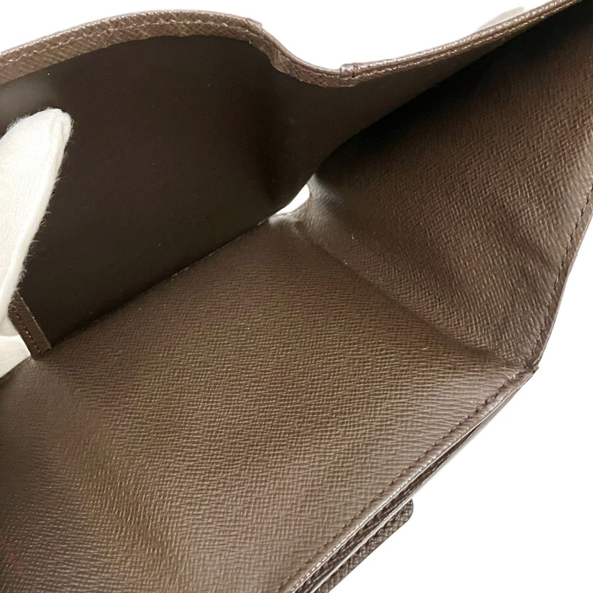 Louis Vuitton Portefeuille Elise Damier Ebene Trifold Wallet Leather — view 7