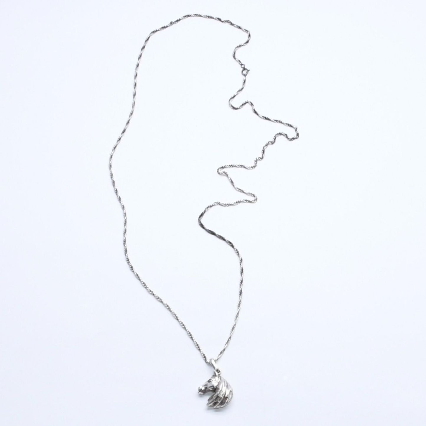 Hermes Horse Head Pendant Chain 925 Sterling Silver