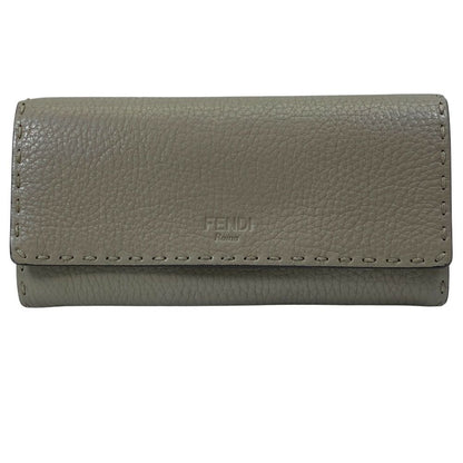 Fendi Selleria Wallet Bifold Leather Beige Practical Daily