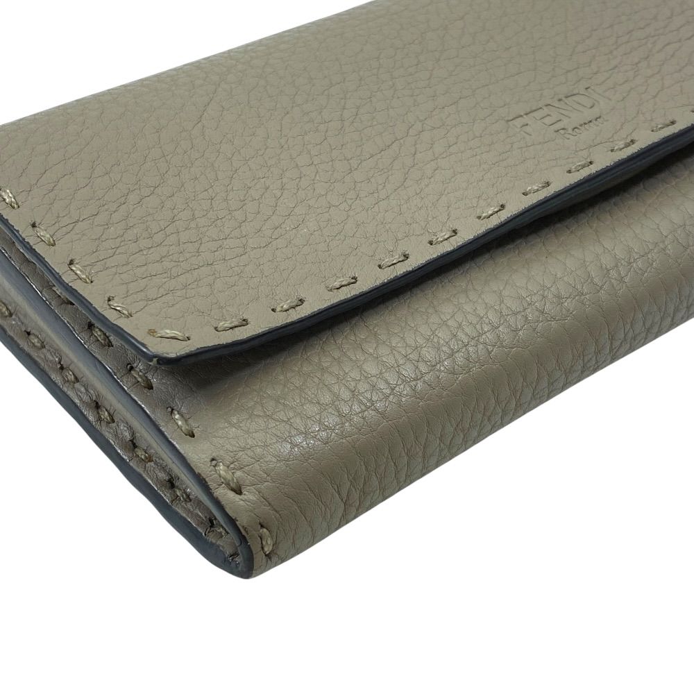 Fendi Selleria Wallet Bifold Leather Beige Practical Daily — view 3