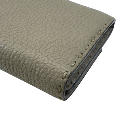 Fendi Selleria Wallet Bifold Leather Beige Practical Daily — view 4