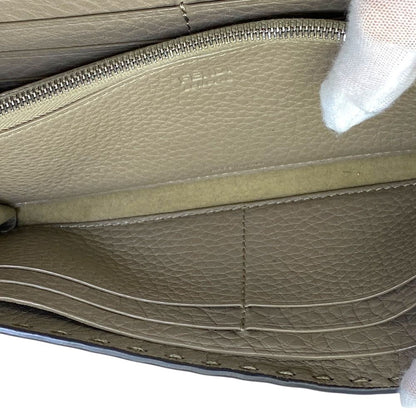 Fendi Selleria Wallet Bifold Leather Beige Practical Daily — view 8