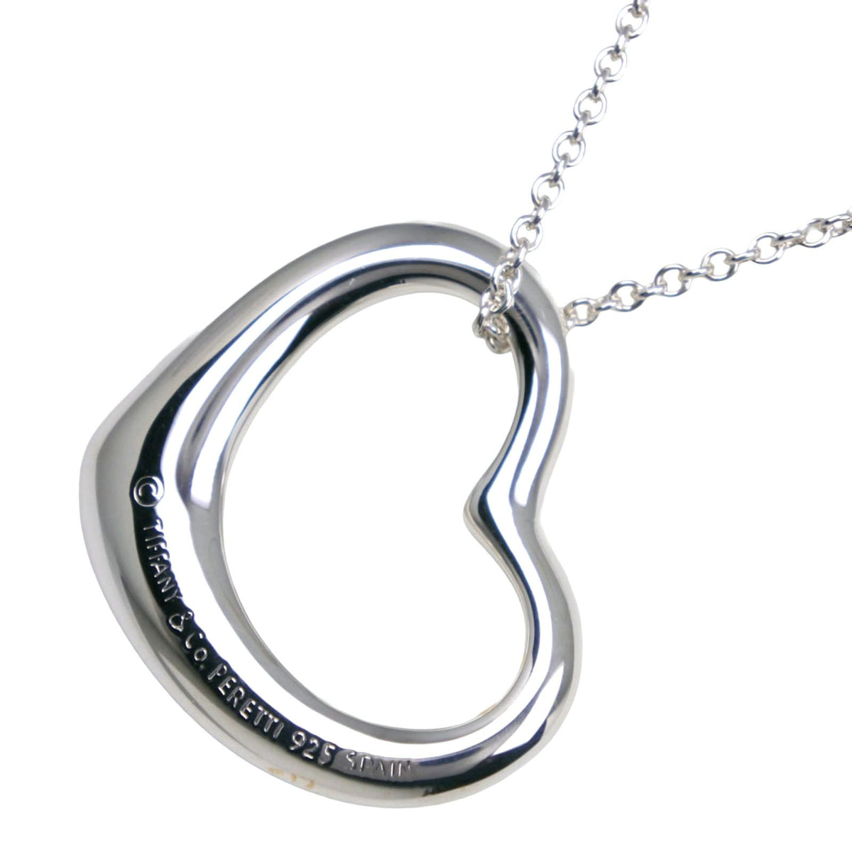 Tiffany & Co Open Heart Large Elsa Peretti 925 Sterling Silver Necklace — view 3