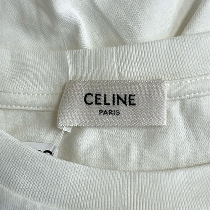 Celine Short Sleeve T-Shirt S Loose White Black Crew — view 3